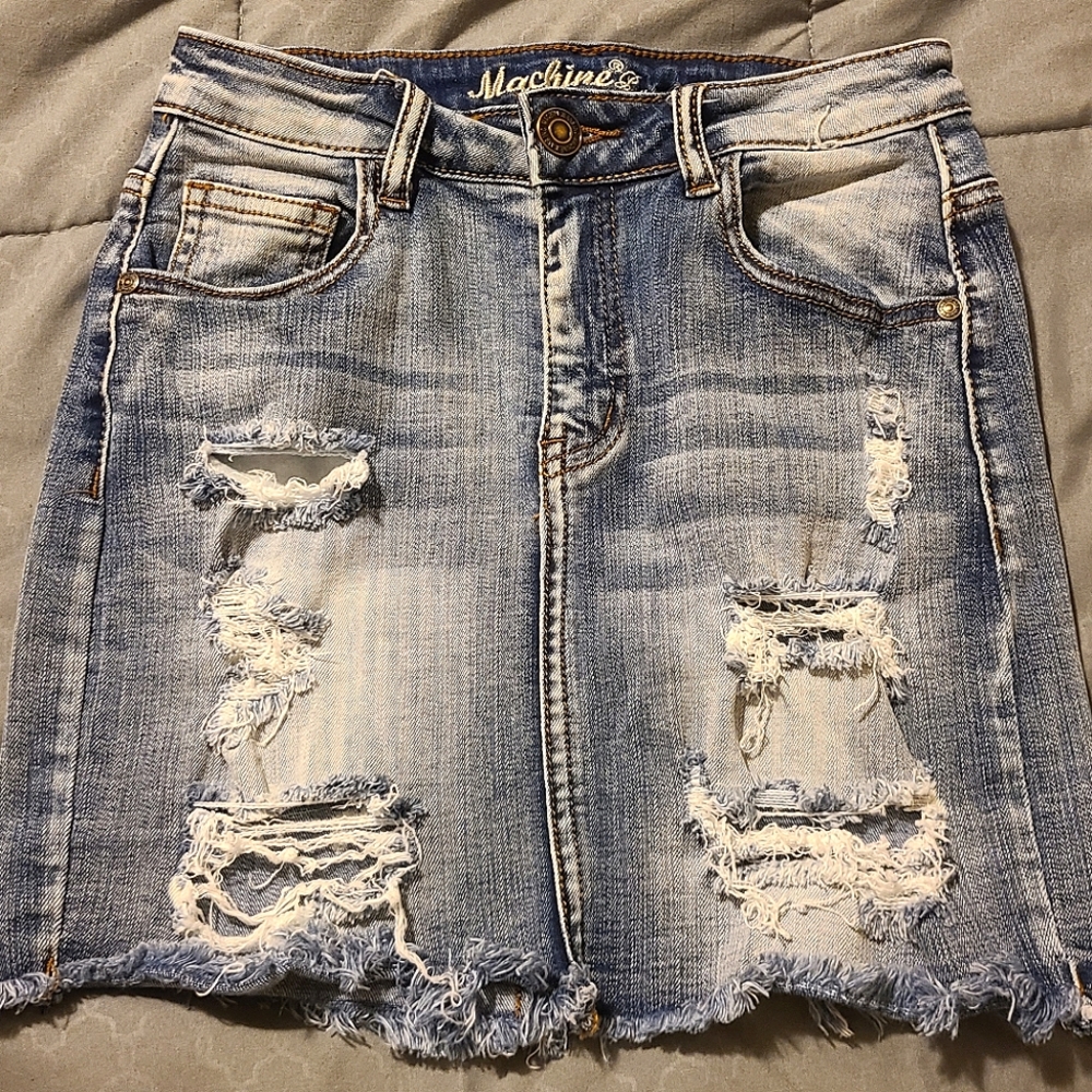 Buckle Machine Denim Skirt